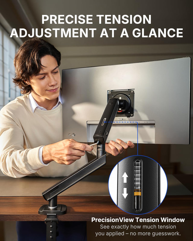 HUANUO FlowLift™ Pro Monitor Arm and HUANUO Universal Full Motion Pole Mount Monitor Arm