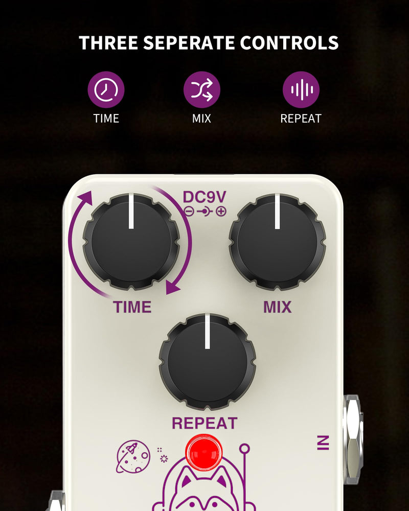 Delay Pedal, Delay Pedals for Electric Guitar, Analog Delay Guitar Pedal, DC 9V True Bypass, Mini Delay Pedal