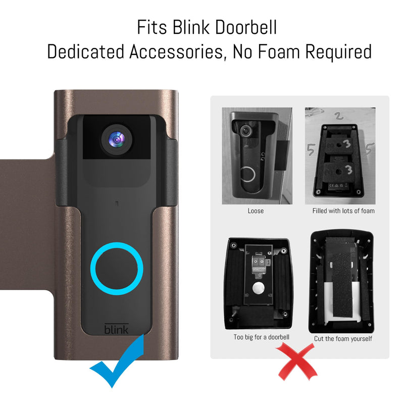 [AUSTRALIA] - Anti Theft Ring Doorbell Mount: Metal Ring Apartment Door Mount Blink Doorbell Camera Holder No Drill - Renter Friendly Ring Doorbell Mount No Damage ‎Frosted Bistre 