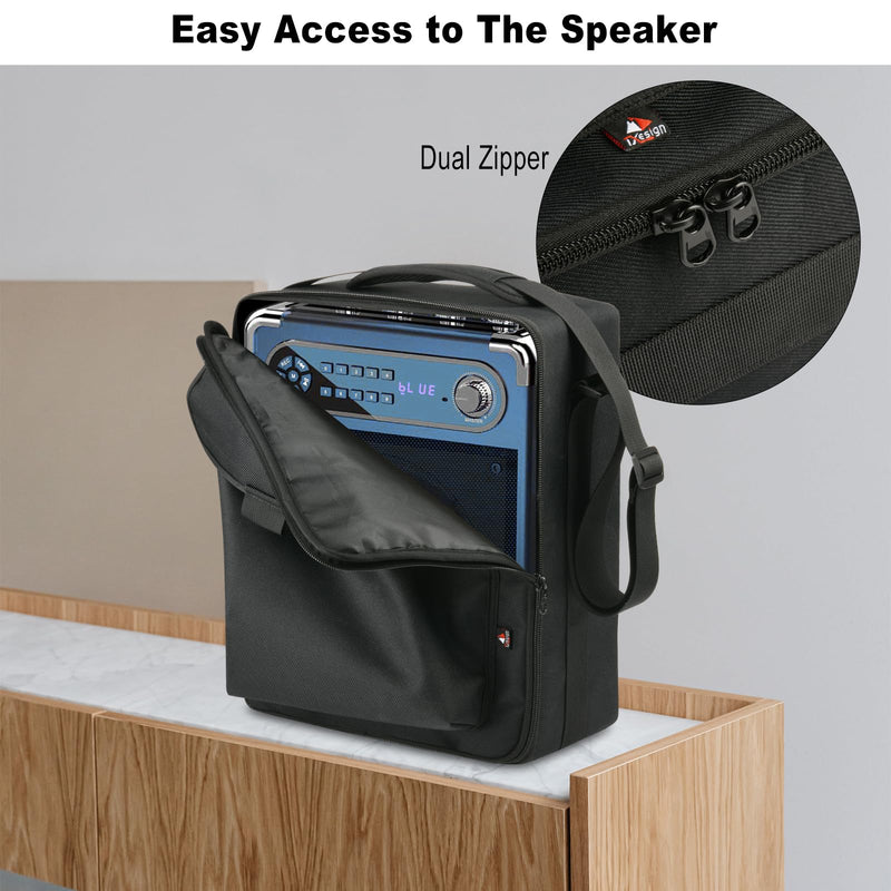 TXEsign Travel Carrying Protective Bag for JYX Karaoke Machine with Two Wireless Microphones, Karaoke Machine Carrier Holder Dust Case w Shoulder Strap Accessory Pocket for PA System