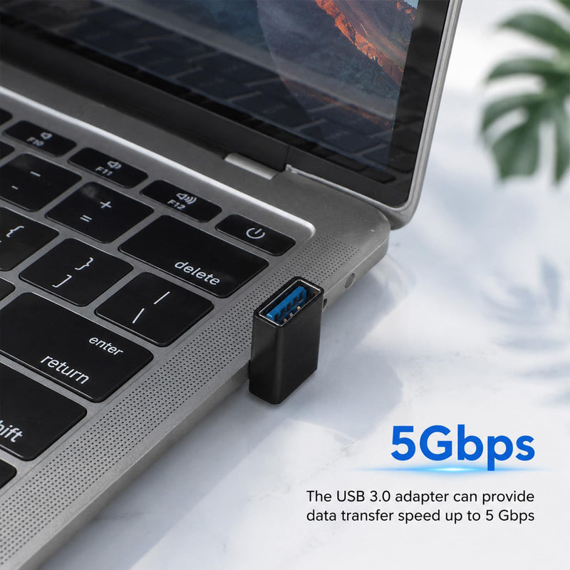2pcs 90 Degree USB 3.0 Adapter, USB A Male to Female Converter Extender | 90 Degree Up and Down L Shape, Support Charge Data Sync PC Laptop Charger Power Bank Mouse Keyboard