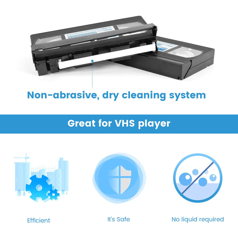 Reshow VCR Head Cleaner/VHS Head Cleaner - VHS Video Head Cleaner for VHS/VCR Players Dry Technology No Fluid Required