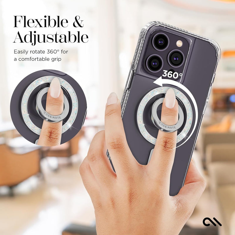 Case-Mate Magnetic Phone Grip and Phone Ring Holder - Magnetic iPhone Holder - Removable MagSafe iPhone Accessories - Rotatable Kickstand for iPhone 15 Pro Max/ 14 Pro Max/ 13 Pro Max -Twinkle Diamond Twinkle Diamond