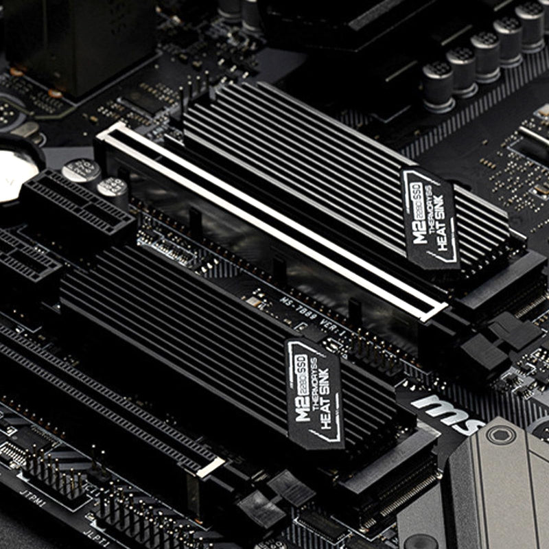 [AUSTRALIA] - ASTARON M.2 SSD Heatsink 2280 Thin Cooler with Nano Thermal Pads (0.5mm-1mm) NVME M2 Thermal Pad Double-Sided Heat Sink for PC/PS5/Gaming Laptops (Black) Black 