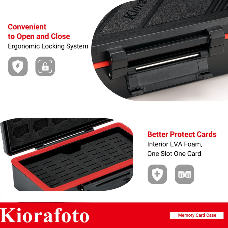 Kiorafoto 58 Slots TF Micro SD Memory Card Case Holder Water-Resistant Anti-Shock Storage Organizer with Labels & Notepaper for 58 TF MSD Microsd Microsdhc Microsdxc Memory Cards *2022 Vertical Style for 58 Micro SD