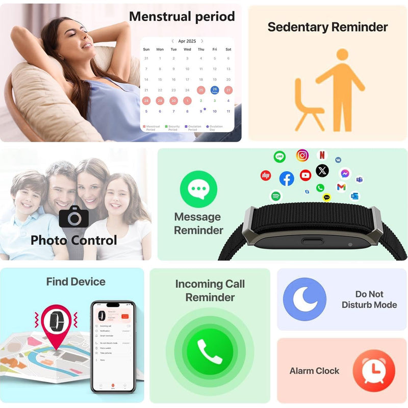 Smart Watch, Multi-Scenario Health Monitoring, Real-Time Heart Rate Tracker, IP68 Waterproof, Music Control