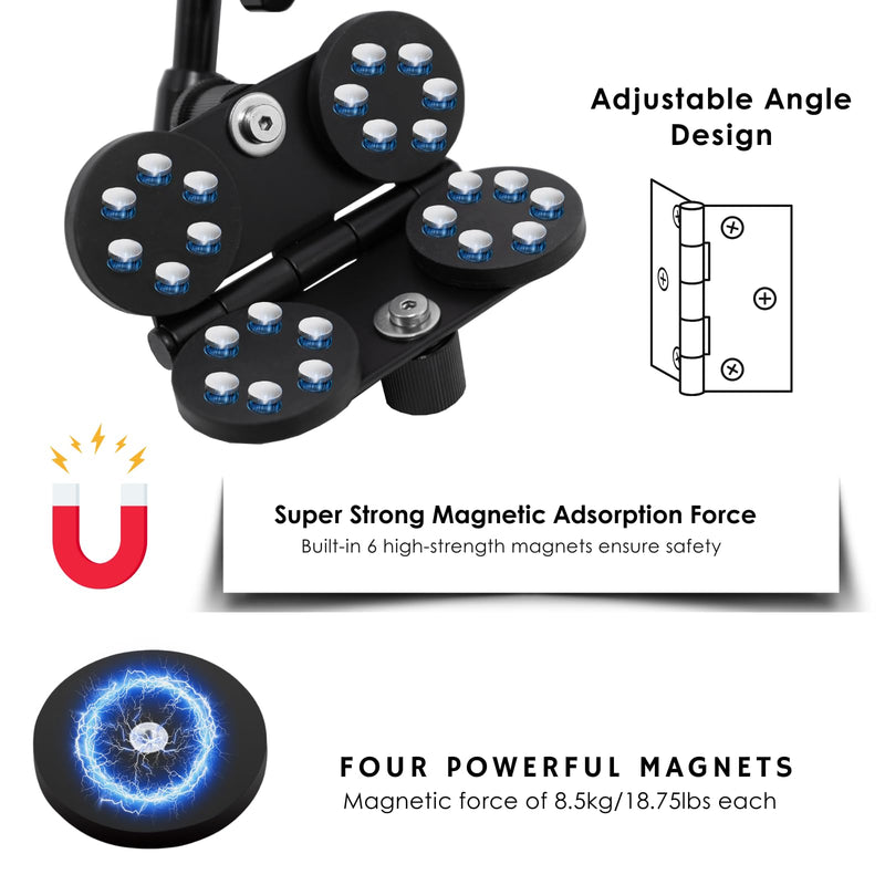 Magnetic Fence Mount for Mevo Start, Adjustable Post Mount Fence Clips Compatible with GoPro,iPhone/DJI Action Cameras for Gamechanger to a Chain Link Fence for Baseball,Softball and Tennis Games