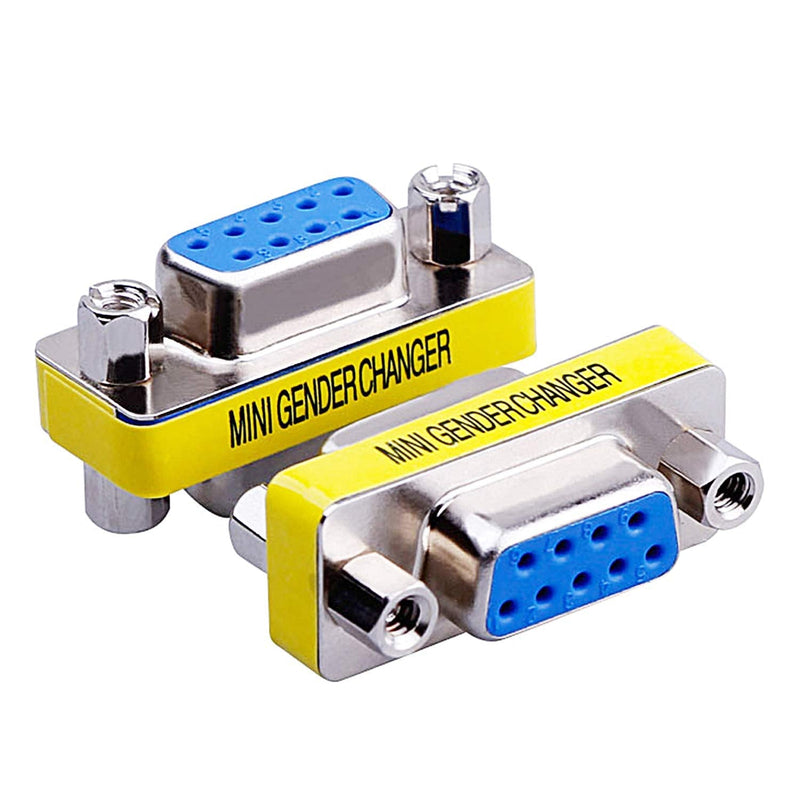 abcGoodefg 9 Pin DB9 Cable Gender Changer Female to Female VGA Gender Changers Coupler Adapter 10 Pack DB9 Female to Female