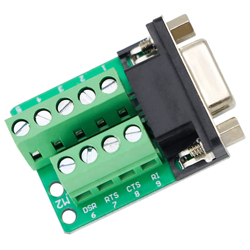 DB9 Breakout Connector,Female D-SUB Adapter Plate Connector RS232 Serial to Terminal Board Signal Modul-3 Pcs