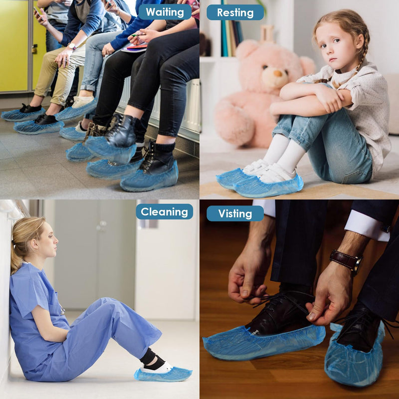 [AUSTRALIA] - DEDC 100 Pcs Disposable Plastic T Shape Shoe Covers for Home and Office 