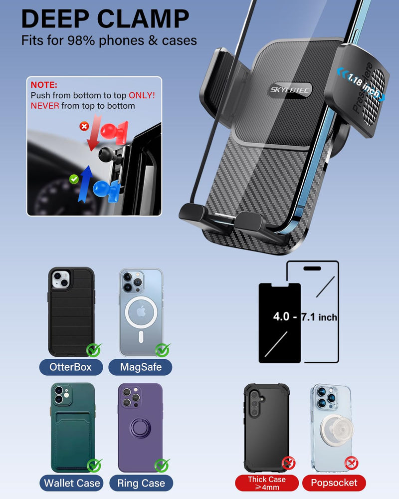 SKYLOTEC Car Phone Mount for Toyota Camry 2021-2024 Accessories | Camry/Hybrid/LE/SE Cell Phone Holder 7-Inch Screen, Automobile Cradles, NOT Block Air Vent (NOT for 9-Inch, XLE/XSE) Universal Holder 2021-2024 Toyota Camry | 7-Inch