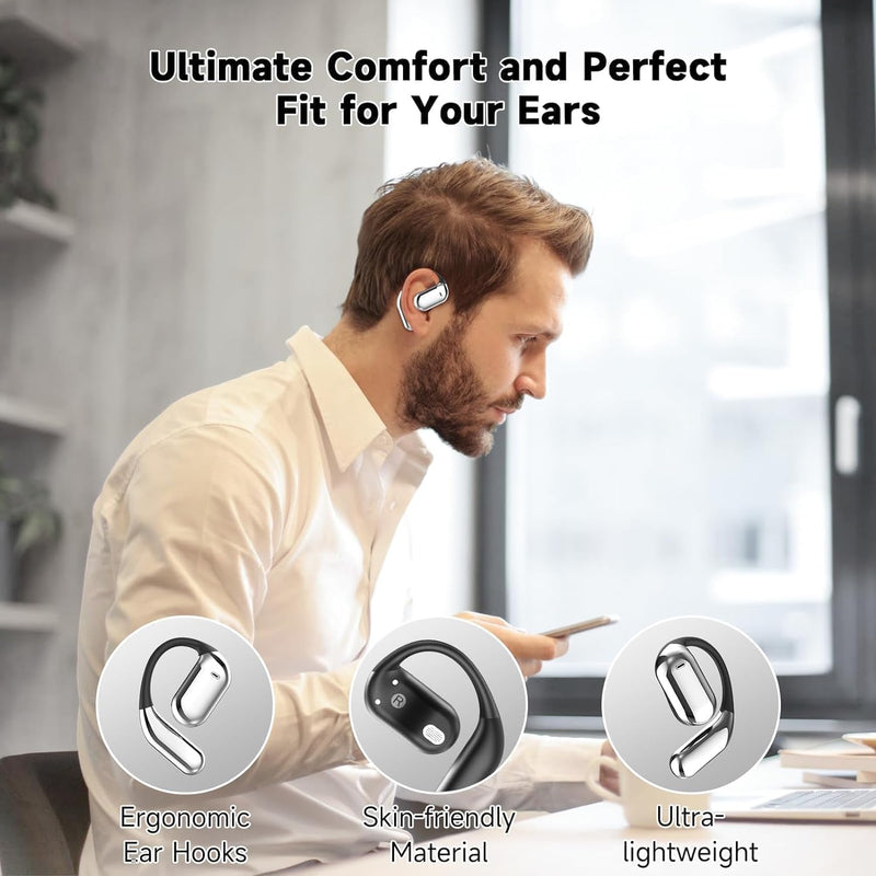 AI Translation Earbuds Real Time, 144 Language Translator Earbuds with APP Compatible with iOS & Android, Bluetooth Headphones Translating Device for Travel Business and Learning - Black12