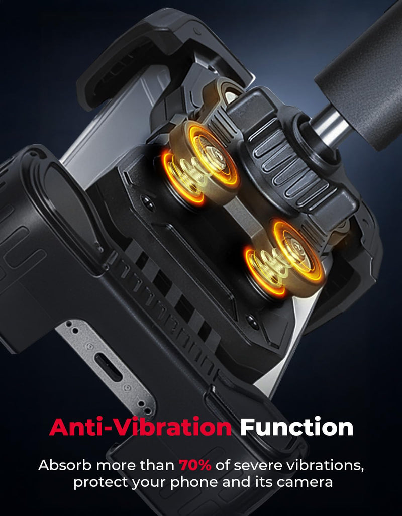 KEMIMOTO X3 Phone Mount, Anti-Vibration Dampener Cast-Aluminum Mount Dashboard One-Hand Operation Secure Lock 360° Adjustable Cell Phone Holder, Compatible with Can-Am Maverick X3 and MAX Models Phone Mount with Vibration Dampener