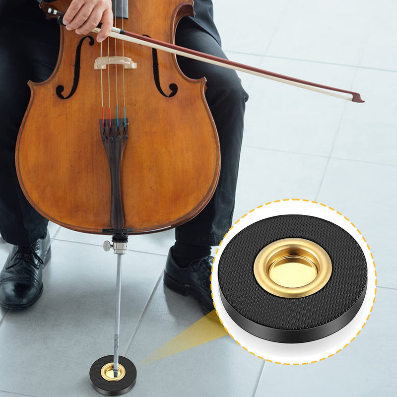 Facmogu Rock Stop for Cello, Cello Endpin Rest for Floor Protector String Instrument Accessory, Rock Stop Endpin Stand Holder with Reinforced Brass Cup & Hard Rubber Mat Anti-Slip Base