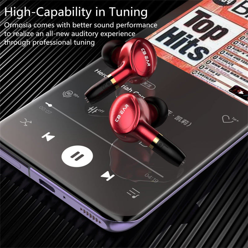 YINYOO KBEAR Ormosia Wired IEM Earbuds Bass Earbuds Earphones Sound Cancelling Earbuds Headphones with MMCX Wire 1BA 1DD Driver Without Mic for PC Computer for Musicians (Gray)