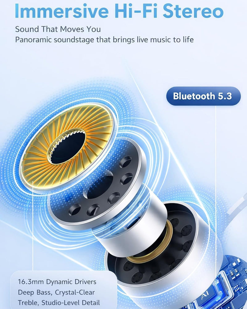 Gaming Wireless Earbuds, Low Latency Bluetooth 5.3, Deep Bass, RGB Light, Clear Calls, IPX4, for Gamer Mobile Game Music Sports
