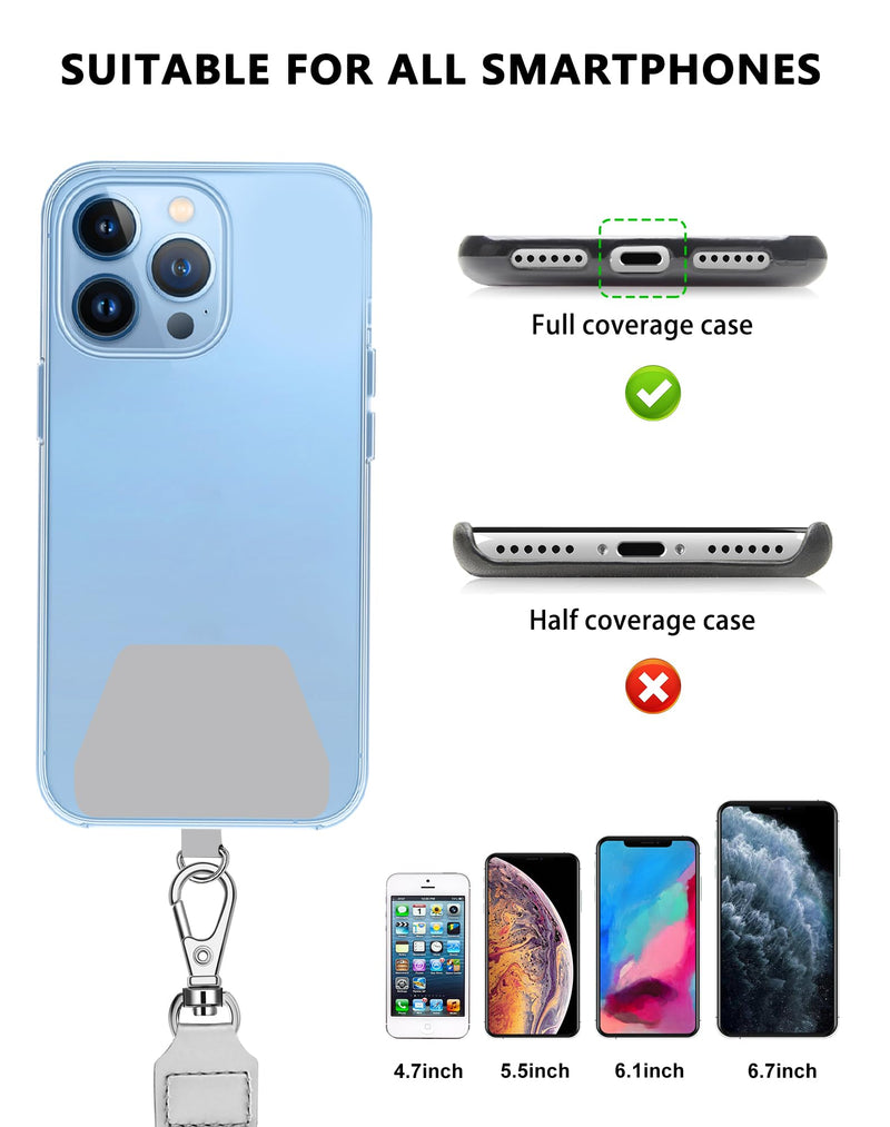 SHANSHUI Phone Lanyard, 2 Pack Phone Lanyard Strap 2X Durable Tether Tab Universal Nylon Phone Neck Phone Charm Crossbody Lanyard for Cell Phone Fit All Smartphones (Black, Grey) 2 Tabs X Black Gray