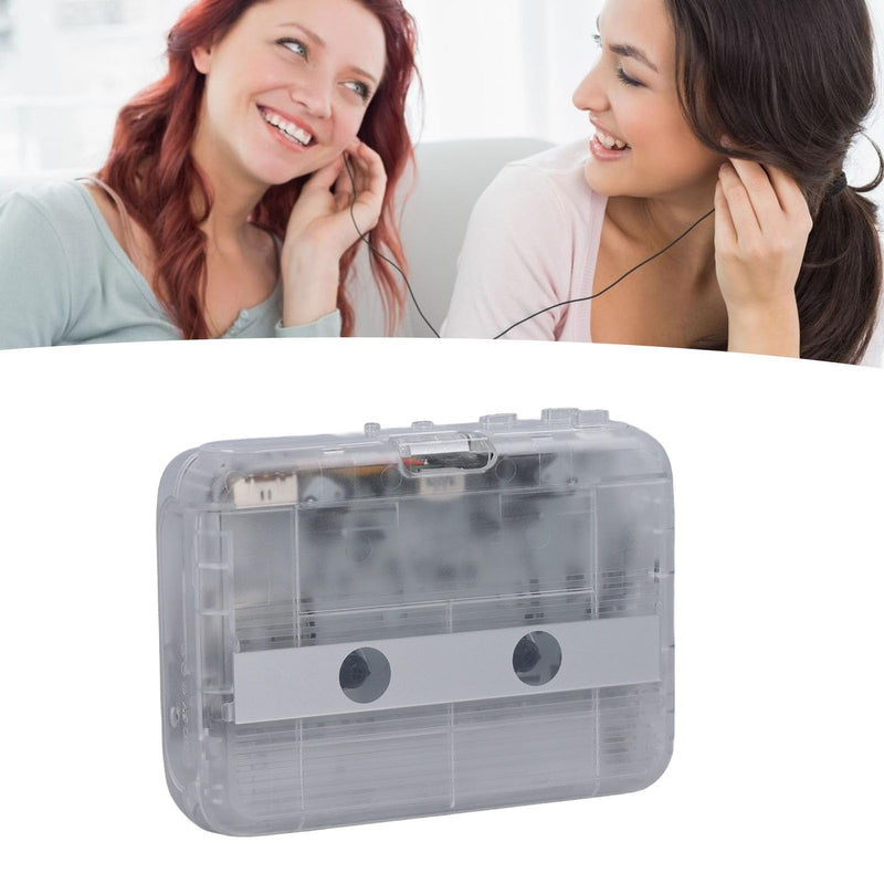 [AUSTRALIA] - VBESTLIFE Portable Cassette Player Recorder with Bluetooth Transmitter, Cassette Tape Player with 3.5mm Headphone Jack,Powered by AC Adapter or AA Battery (Clear) Clear 