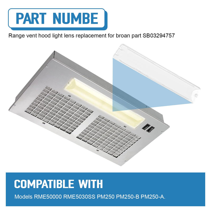 SB03294757 Range Hood Light Lens Cover Replacement for Broan Range Hood Parts RME50000 PM250