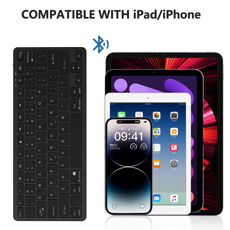 TaIYanG Bluetooth Keyboard for iPad Wireless Keyboard Compatible iPad 10th/iPad 10.2(9th/8th/7th Generation),iPad Air 5th/4th, iPad Pro 11/12.9, iPad 9.7, iPad Mini and All Bluetooth Devices (Black) Black