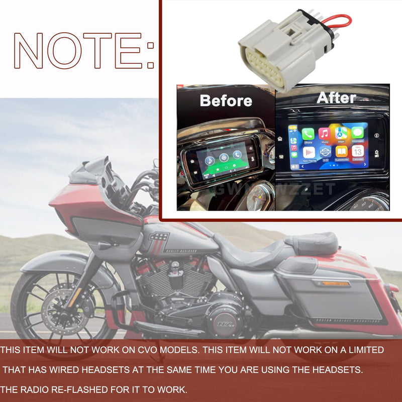 [AUSTRALIA] - GWNOWZZET for Apple CarPlay Jumper for Harley Davidson 2019 and up GTS Radio 