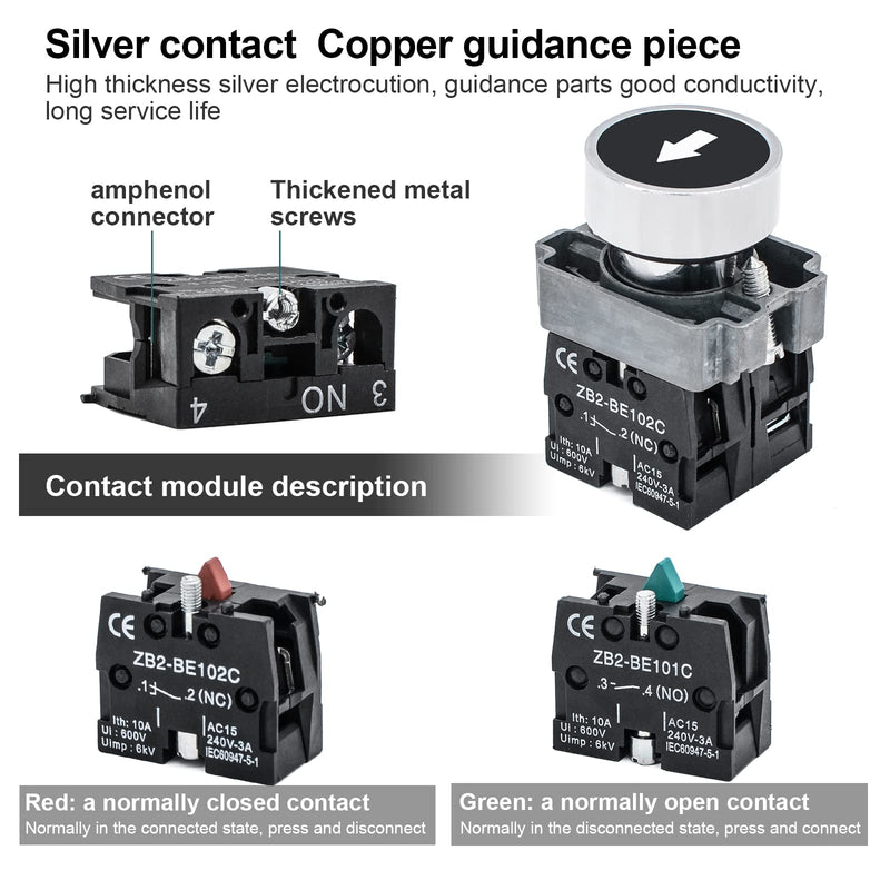 [AUSTRALIA] - IP67 Button Switch Outdoor Waterproof Box 2 Push Button White Up Black Down Button with Protective Cover Anti-misoperation Switch(AC/DC 6A-110V/3A-240V/2.5A-380V) 2 Buttons-White Up & Black Down Self-Resetting 