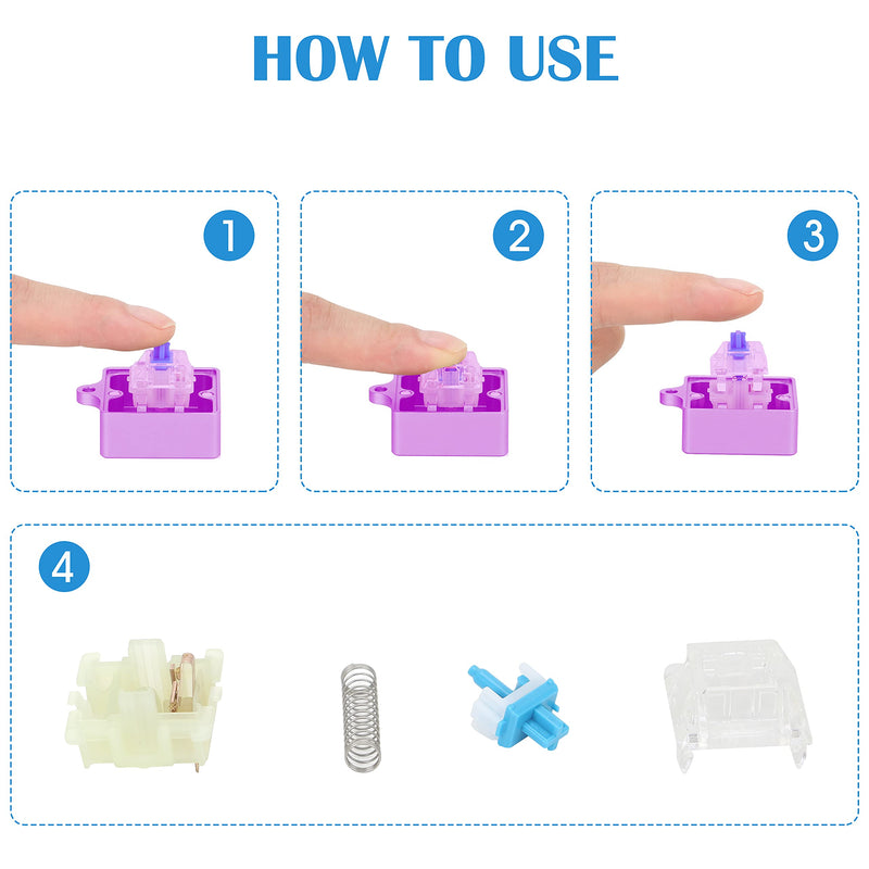 HONKID Switch Opener Aluminum Keyboard Switch Opener for Cherry MX Gateron Kailh Outemu and Panda Mechanical Switches with Metal Magnet (Purple) purple