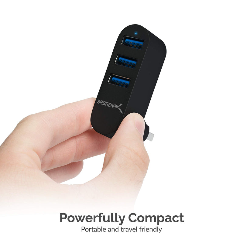 SABRENT USB 3.0 Sharing Switch for Multiple Computers and Peripherals LED Device Indicators + Premium 3-Port Aluminum Mini USB 3.0 Hub
