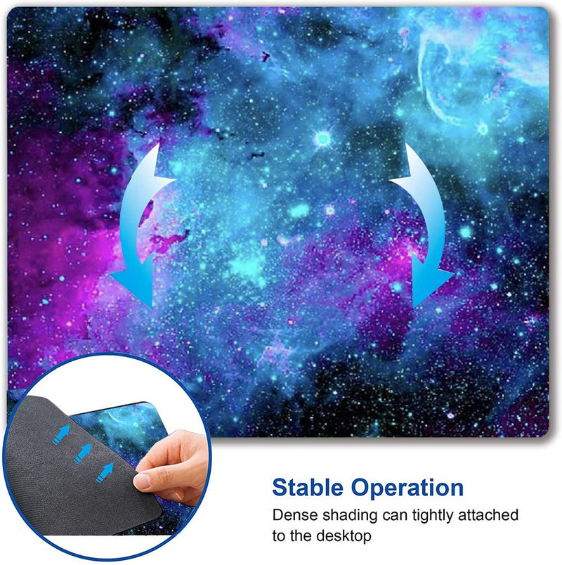 Gaming Mouse Pad,Blue Purple Galaxy Nebula Universe Space Mouse Pad Non-Slip Rubber Base Mouse Pads for Computers Laptop Office, 9.5"x7.9"x0.12" Inch(240mm x 200mm x 3mm)