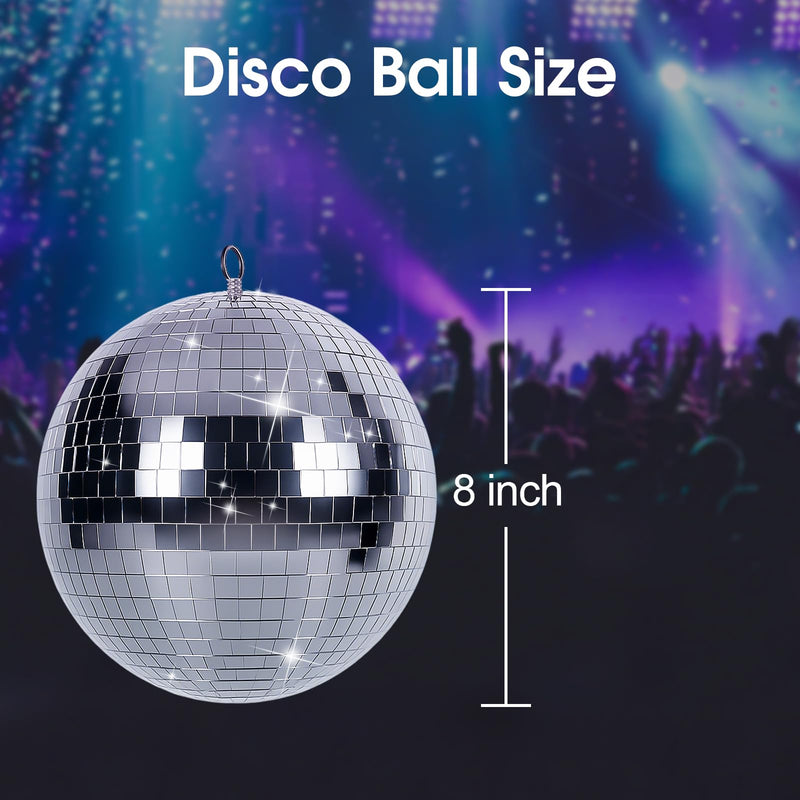 [AUSTRALIA] - Disco Ball 2 Pack, 8 Inch Shatterproof PET Mirror Disco Ball Decor for Party, Wedding, Club - Safe & Durable Hanging Dance Balls, Non-Glass Party Decorations 