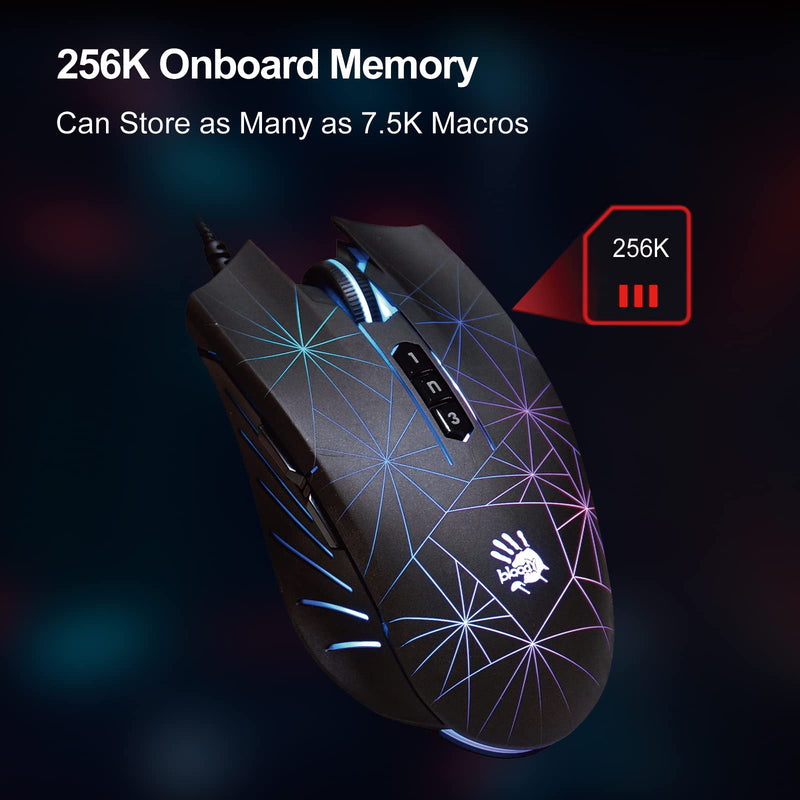 Bloody P81s Optical Gaming Mouse with Light Strike (LK) Switch & Scroll, Max 8000 CPI, 2000Hz Report Rate, 256K Onboard Memory, Fully Programmable with Advanced Preset Macros (Starlight) starlight