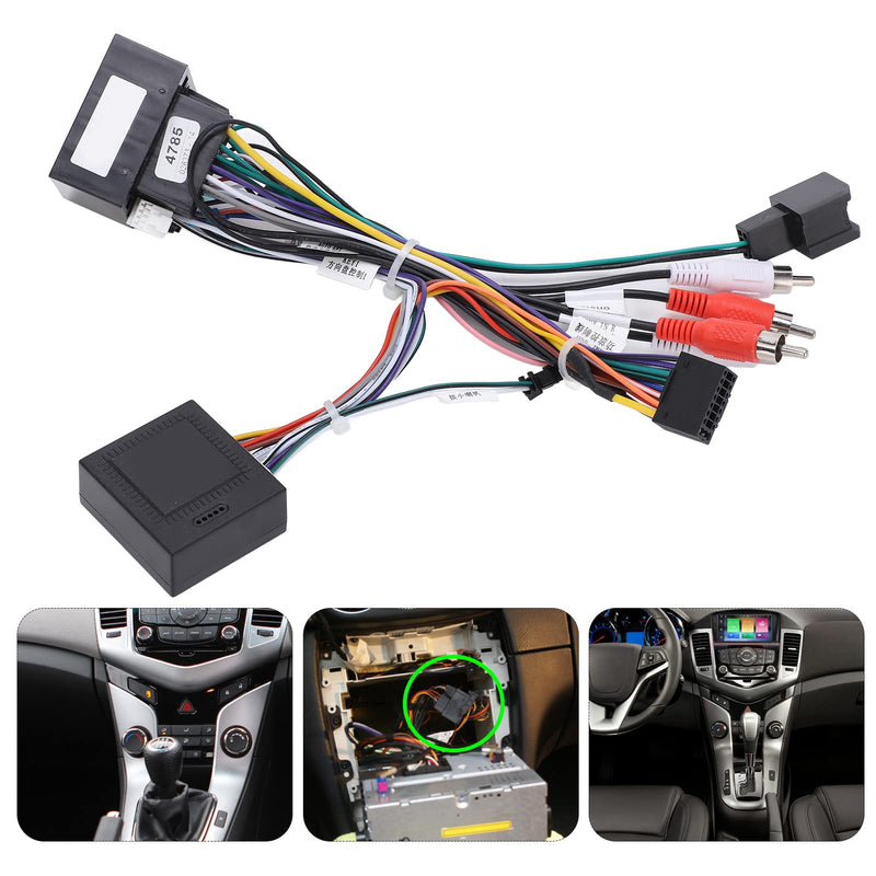 Car Stereo Wiring Harness with CAN Bus Interface, 16-Pin Plug and Play Adapter, Aftermarket Radio Installation