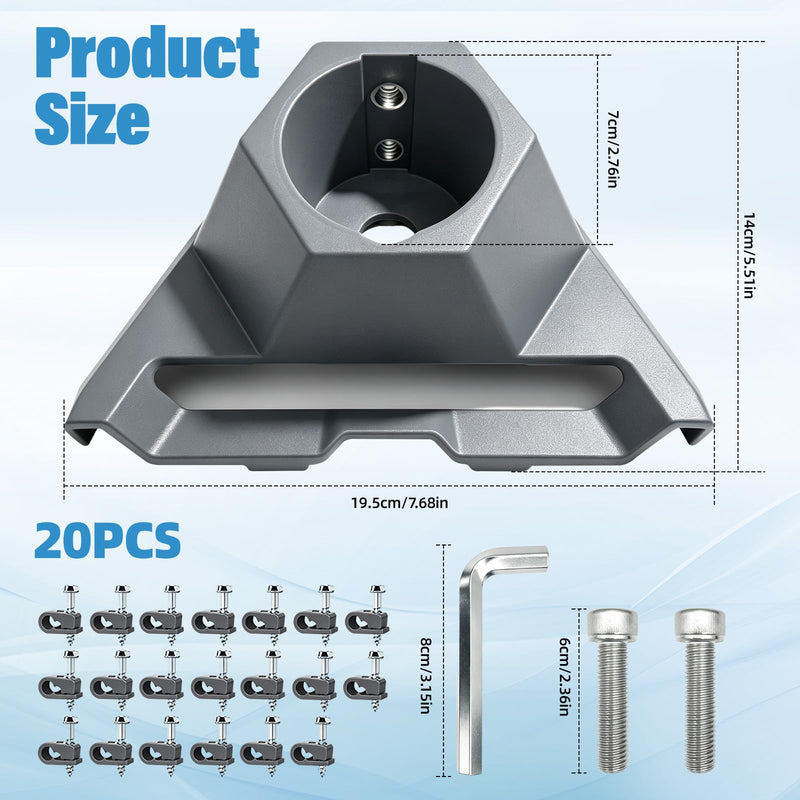 BURMONG Pipe Mount Adapter for Starlink Gen 3，Reinforced Plastic Bracket for 1.25 to 2.5 Inch Pipe, Compatible with Starlink Standard Dish,Includes 20 Stainless Steel Screws, Lightweight