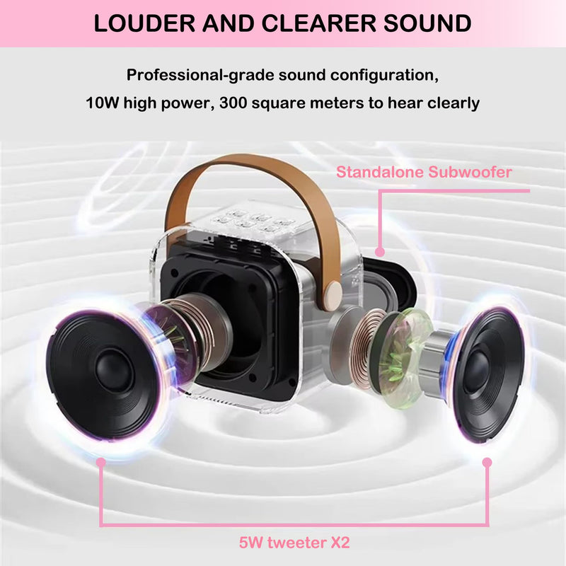 AUTENS Mini Karaoke Machine for Kids&Adults, Portable Bluetooth Karaoke Microphone Singing Speaker with 2 Mic and RGB Multi-Colors, Birthday Gifts Toys for All Smartphones, Family,Home Party