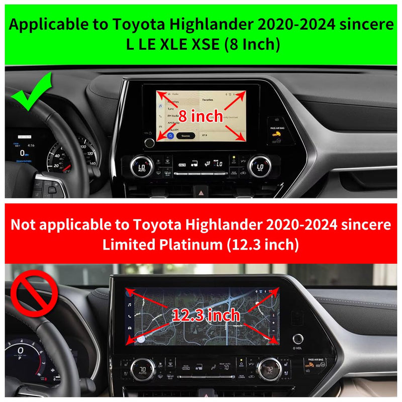 Car Magnetic Phone Mount for Toyota Highlander 2020-2026 L LE XLE XSE [Only for 8-inch Touch Screen] Auto Interior Accessories Best Cellphone Holder Cell Phones Navigation Charging Magnet Stand for 2020-2026 Toyota Highlander [8-inch Screen]