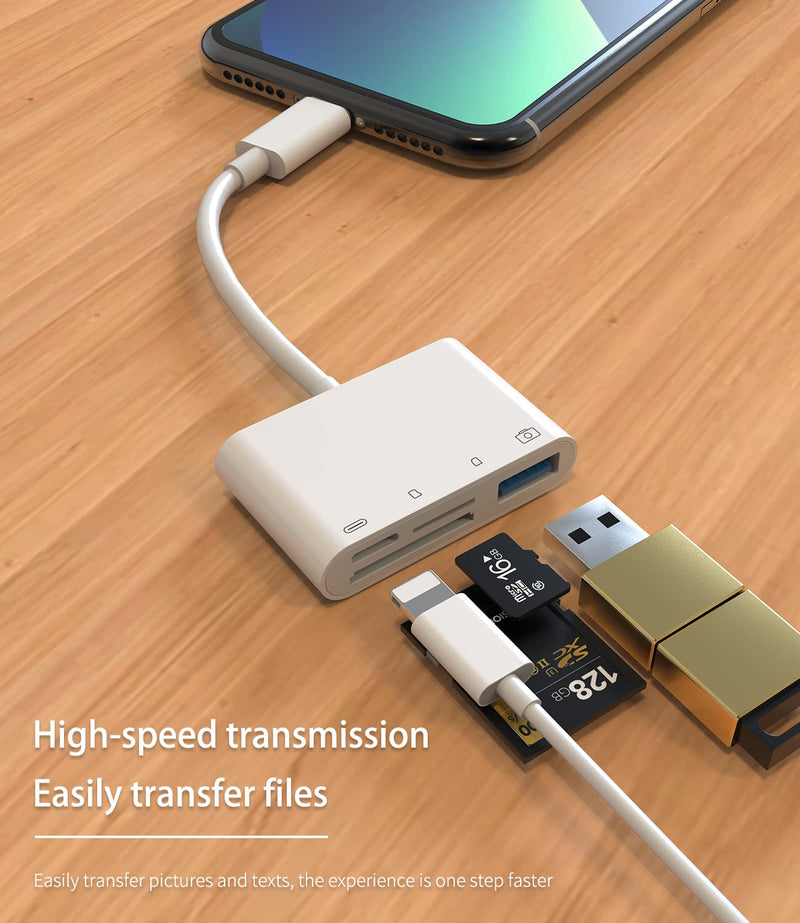 Micro Sd Card Reader Memory TF Accessories Phone Lightning to USB Adapter OTG Connector iPhone 13 12 11 X XS Ipad Male Converter Apple Splitter and Charger Charge Female Port Camera Keyboard Mouse