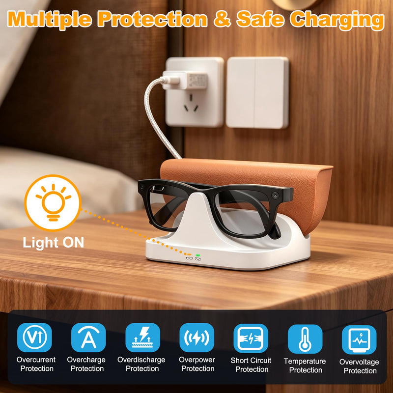 2-in-1 Magnetic Charging Dock Compatible with Ray Ban Meta