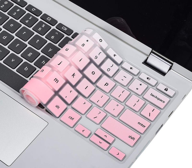 Keyboard Cover Skin for Lenovo Chromebook C330 C340 2-in-1 11.6 / Lenovo 100E 300E 500E Chromebook 11.6 / Lenovo Chromebook N20 N21 N22 N23 11.6 / Lenovo Flex 11 Chromebook 11.6" Skin, Ombre Pink