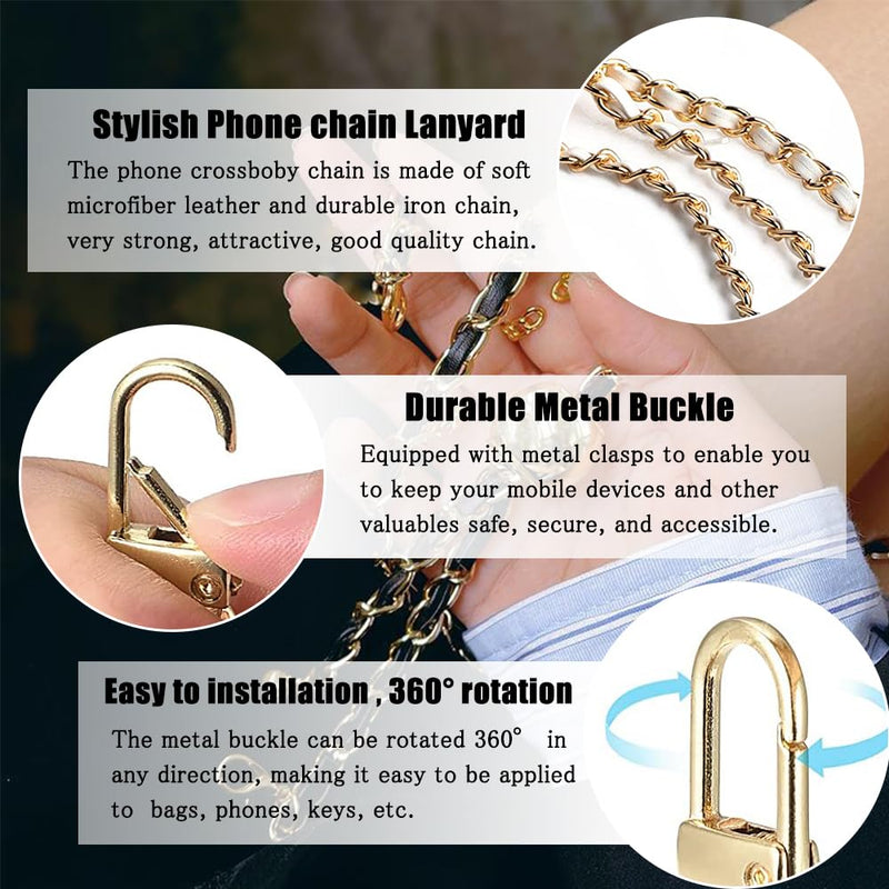 2Pcs Phone Crossbody Lanyard and Wrist Phone Strap,Universal Cell Phone Lanyard Strap Phone Chain with 2×Tether Tab B