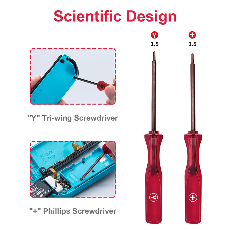 Gam3Gear Tri-Wing & Screwdriver Set for N-Switch OLED GBA NDS DSL Dsi 3DS XL Wii PS4 Controller (Set of 2)