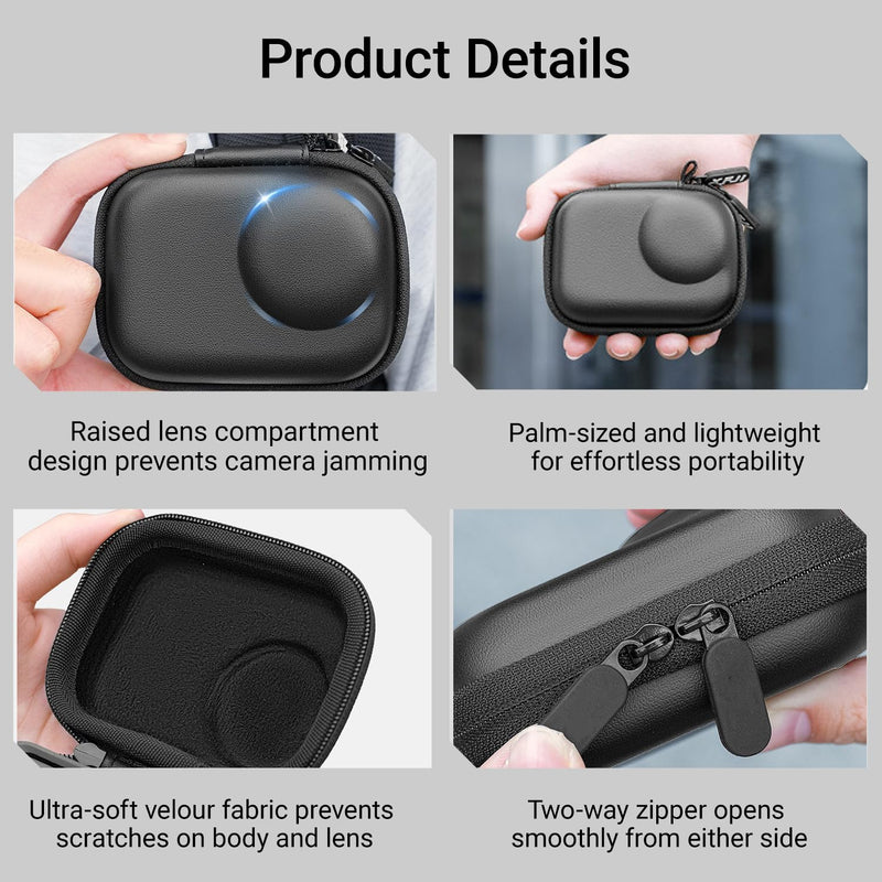 Mini Carrying Case for DJI OSMO Action 6 Accessories, Action6 PU Hard Portable Storage Bag with Lens Screen Protectors & Rubber Lens Cap Cover for DJI Action Camera