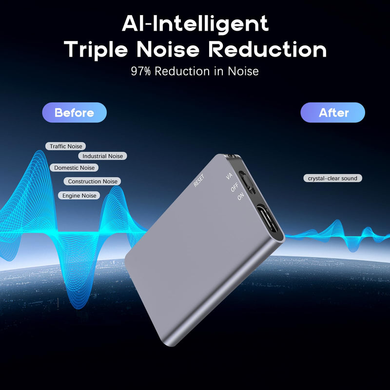 [AUSTRALIA] - 64GB Magnetic Digital Voice Recorder - 40 Hours Continuous Recording Device Voice Activated Recorder with AI-Intelligent Triple Noise Reduction - Audio Recorder Device for Lectures Meetings Interviews 64GB 