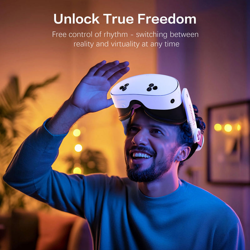 Head Strap for Oculus Meta Quest 3/3S, Adjustable VR Accessories with One-Click Fit, VR Head Strap Reduce Facial Stress for Gaming Comfort, Combination Kits with and Without Batteries