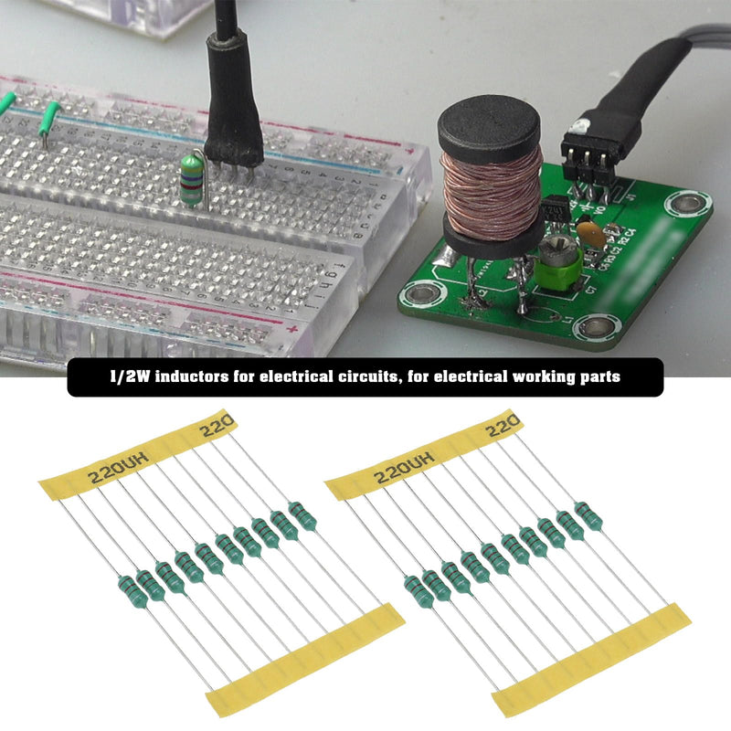 Be In Your Mind 200-Piece Inductor Assortment Set 1 UH - 4.7 MH 1/2 W Inline Inductor Colour Ring Inductance Assortment 10x20 Specifications in Plastic Boxes for Electrical Circuit Devices