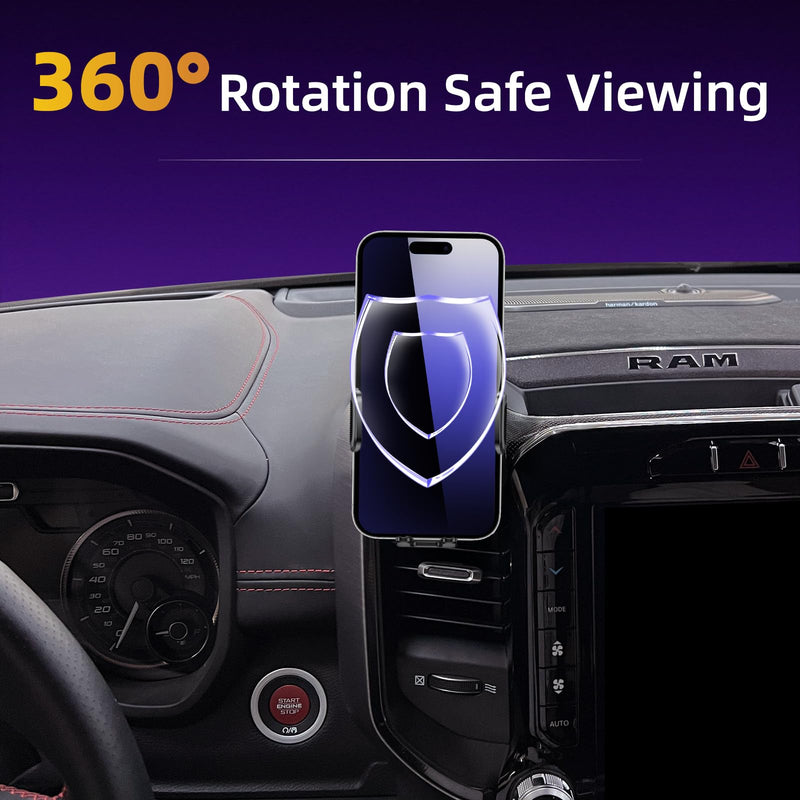 Upgraded Car Phone Holder Fits for Dodge RAM 1500 2500 3500 (12 inch Screen) 2019-2024 Auto Accessories,Cradles Adjustable Cell Phone Mount for 4-7 in Phones Ram 1500 2500 3500 2019-2024(12 in screen)