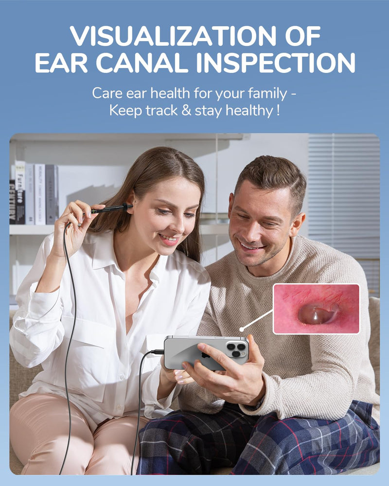 [AUSTRALIA] - ScopeAround Otoscope with Light, 1080P FHD Ear Scope, 3.9mm Digital Otoscope Camera with 6 LED Lights Ear Wax Removal Tool Camera, Ear Scope with Light, Compatible with USB-C 