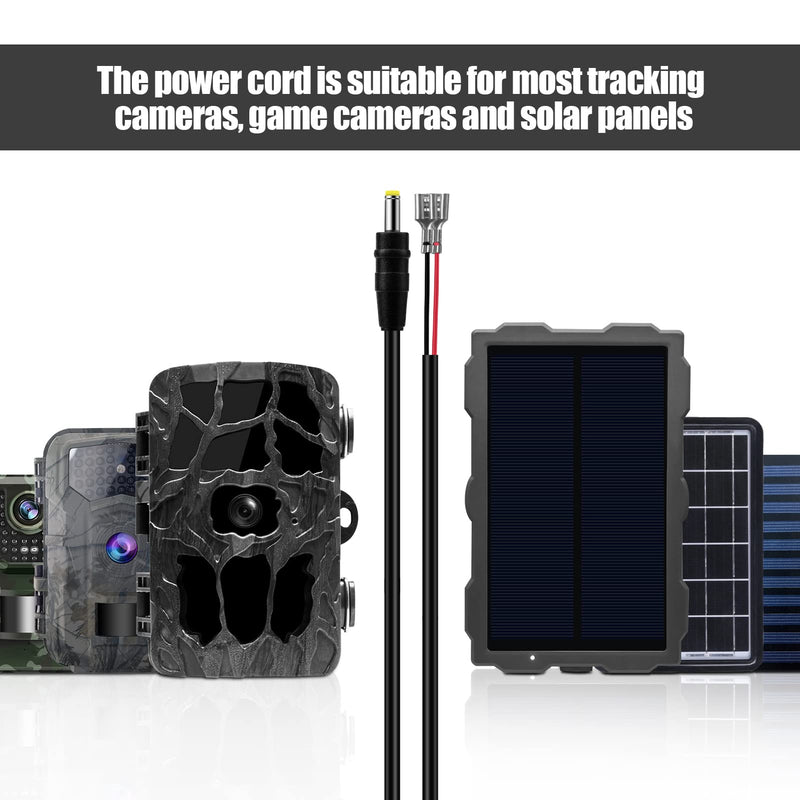2 PCS Trail Camera Power Cord,4.0x1.7mm DC External Power Cable Compatible with Tactacam Reveal X XB SK,Wise Eye,Covert Cameras, Snyper Cameras, etc. 4.0x1.7mm DC Plug Trail Game Camera 2-pcs 4.0x1.7mm cable