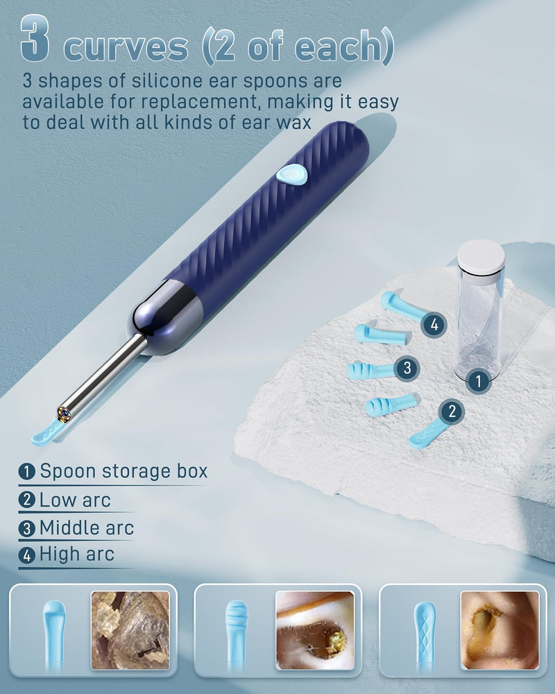 AOPICK Ear Wax Remover Otoscope, 1080P HD WiFi Ear Cleaner with Camera, 360° Wide Angle Otoscope Camera with 6 LEDs for iPhone, iPad and Android Smartphones