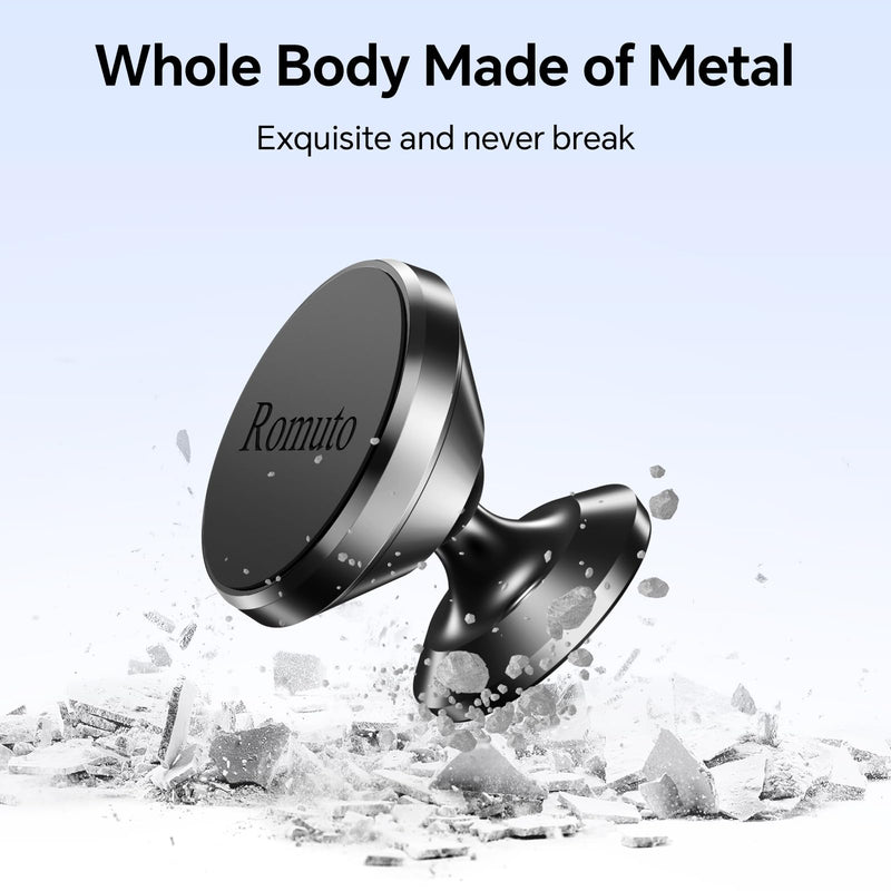 【 2-Pack 】 Magnetic Phone Holder for car Dashboard [ Strong Magnet ] [ 4 Metal Plate ] iPhone Magnetic Phone Mount for car, [ 360° Rotation ] Universal Dash Car Mount Fits All Cell Phone