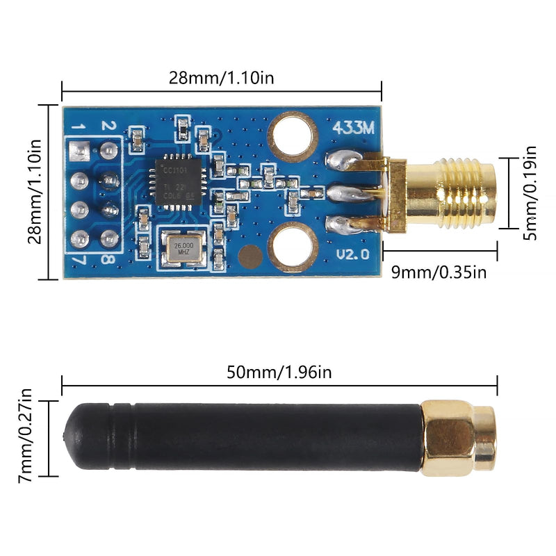 CC1101 Wireless Module with SMA Antenna Wireless Transceiver Module 315/433/868/915MHZ 1